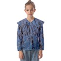 Blue Abstract Texture Print Kids  Peter Pan Collar Blouse View1