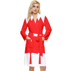 Canada Flag Canadian Flag View Long Sleeve Velvet Robe by Ravend