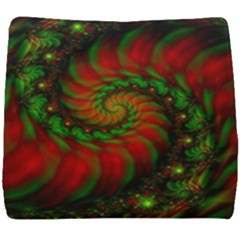 Fractal Green Red Spiral Happiness Vortex Spin Seat Cushion by Ravend