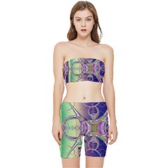 Fractal Abstract Digital Art Art Colorful Stretch Shorts And Tube Top Set by Ravend