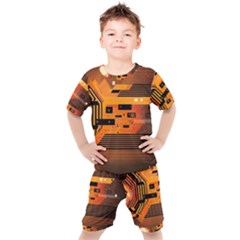 Technology Design Tech Computer Future Business Kids  Tee And Shorts Set by Ravend