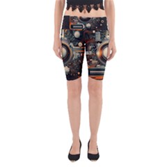 Illustrations Technology Robot Internet Processor Yoga Cropped Leggings by Ravend