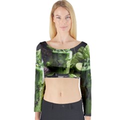 Ai Generated Drink Spinach Smooth Apple Ginger Long Sleeve Crop Top by danenraven