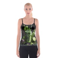 Ai Generated Drink Spinach Smooth Apple Ginger Spaghetti Strap Top by danenraven