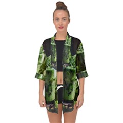 Ai Generated Drink Spinach Smooth Apple Ginger Open Front Chiffon Kimono by danenraven