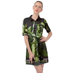 Ai Generated Drink Spinach Smooth Apple Ginger Belted Shirt Dress by danenraven