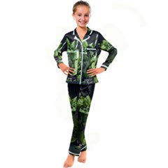 Ai Generated Drink Spinach Smooth Apple Ginger Kid s Satin Long Sleeve Pajamas Set by danenraven