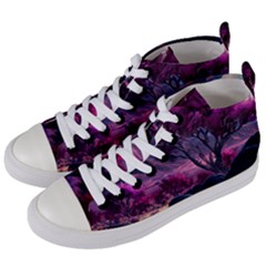 Landscape Landscape Painting Purple Purple Trees Women s Mid-top Canvas Sneakers by danenraven