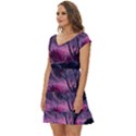 Landscape Landscape Painting Purple Purple Trees Short Sleeve Tiered Mini Dress View2