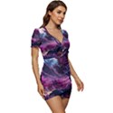 Landscape Landscape Painting Purple Purple Trees Low Cut Cap Sleeve Mini Dress View3