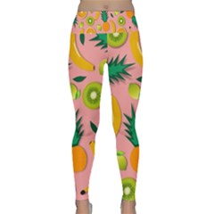 Fruits Tropical Pattern Design Art Lightweight Velour Classic Yoga Leggings by Ravend