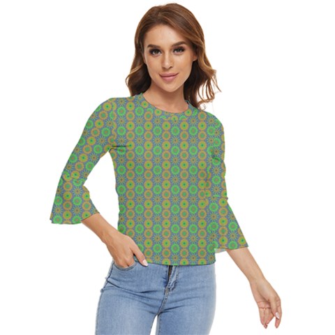 Geometry Bell Sleeve Top by Sparkle