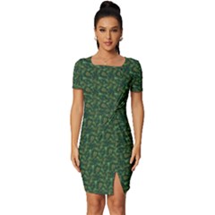 I Sail My Woods Fitted Knot Split End Bodycon Dress by Sparkle