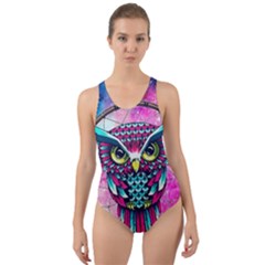 Owl Dreamcatcher Cut-out Back One Piece Swimsuit by Jancukart