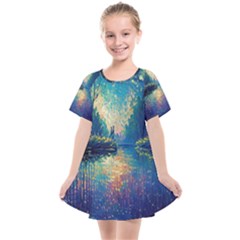 Oil Painting Night Scenery Fantasy Kids  Smock Dress by Ravend