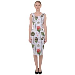 Poppies Red Poppies Red Flowers Sleeveless Pencil Dress by Ravend