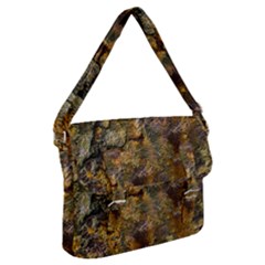 Rusty Orange Abstract Surface Buckle Messenger Bag by dflcprintsclothing