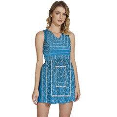 Network Social Abstract Sleeveless High Waist Mini Dress by Ravend