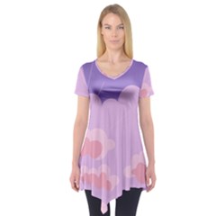 Sky Nature Sunset Clouds Space Fantasy Sunrise Short Sleeve Tunic  by Ravend