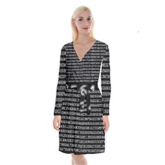 Pi Circle Diameter Circumference Ratio Radius Long Sleeve Velvet Front Wrap Dress by Ravend