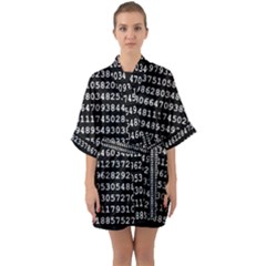 Pi Circle Diameter Circumference Ratio Radius Half Sleeve Satin Kimono  by Ravend