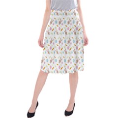 Easter Bunny Pattern Hare Easter Bunny Easter Egg Midi Beach Skirt by Ravend