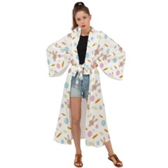 Easter Bunny Pattern Hare Easter Bunny Easter Egg Maxi Kimono by Ravend