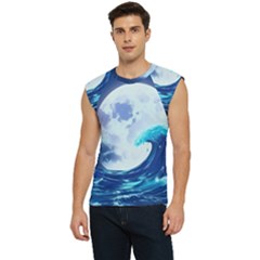 Ai Generated Waves Ocean Sea Tsunami Nautical Blue Men s Raglan Cap Sleeve Tee by Ravend