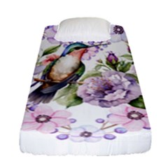 Hummingbird In Floral Heart Fitted Sheet (single Size) by augustinet