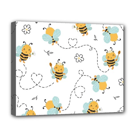 Bee Art Pattern Design Wallpaper Background Print Deluxe Canvas 20  X 16  (stretched) by Ravend