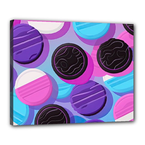 Cookies Chocolate Cookies Sweets Snacks Baked Goods Canvas 20  X 16  (stretched) by Ravend