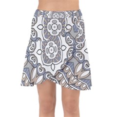 Flower Art Decorative Mandala Pattern Ornamental Wrap Front Skirt by Ravend