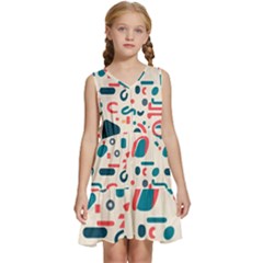 Shapes Pattern  Kids  Sleeveless Tiered Mini Dress by Sobalvarro