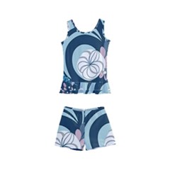 Flowers Pattern Floral Ocean Abstract Digital Art Kids  Boyleg Swimsuit by Ravend