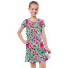 Bounty Of Brilliant Blooming Blossoms Kids  Cross Web Dress by GardenOfOphir