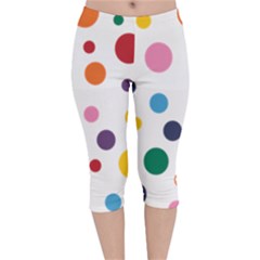 Polka Dot Velvet Capri Leggings  by 8989