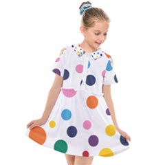 Polka Dot Kids  Short Sleeve Shirt Dress by 8989