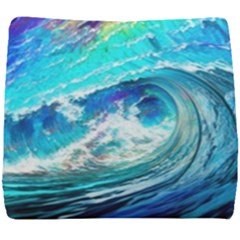 Tsunami Waves Ocean Sea Nautical Nature Water Painting Seat Cushion by Ravend