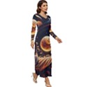 Ai Generated Swirl Space Design Fractal Light Abstract Long Sleeve Longline Maxi Dress View3