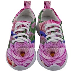 Broken And Budding Watercolor Flowers Kids Athletic Shoes by GardenOfOphir