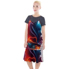 Ai Generated Swirl Splash Blaze Design Art Camis Fishtail Dress by Ravend