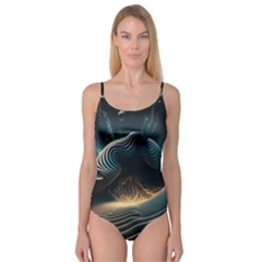 Ai Generated Swirl Space Design Fractal Light Camisole Leotard  by Ravend