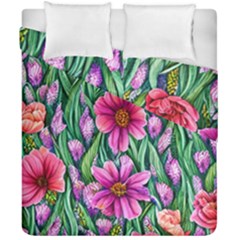 Cheerful And Cheery Blooms Duvet Cover Double Side (california King Size) by GardenOfOphir