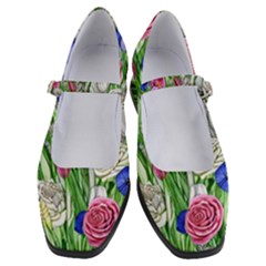 Celestial And Charming Florals Women s Mary Jane Shoes by GardenOfOphir