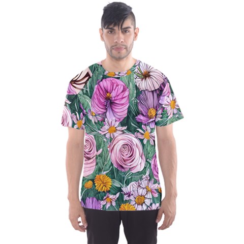 Budding And Captivating Flowers Men s Sport Mesh Tee by GardenOfOphir