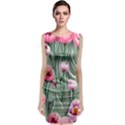 Pure And Radiant Watercolor Flowers Sleeveless Velvet Midi Dress View1