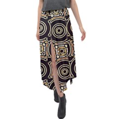 Background Art Pattern Design Graphic Velour Split Maxi Skirt by Ravend