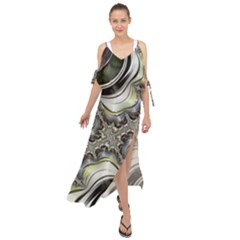 Fractal Background Pattern Texture Abstract Design Art Maxi Chiffon Cover Up Dress by Ravend