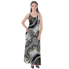 Fractal Background Pattern Texture Abstract Design Art Sleeveless Velour Maxi Dress by Ravend