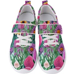 Charming Watercolor Flowers Men s Velcro Strap Shoes by GardenOfOphir